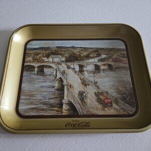 Coca-Cola 1984 Vintage Y Bridge of Zanesville, Ohio Metal Serving Tray